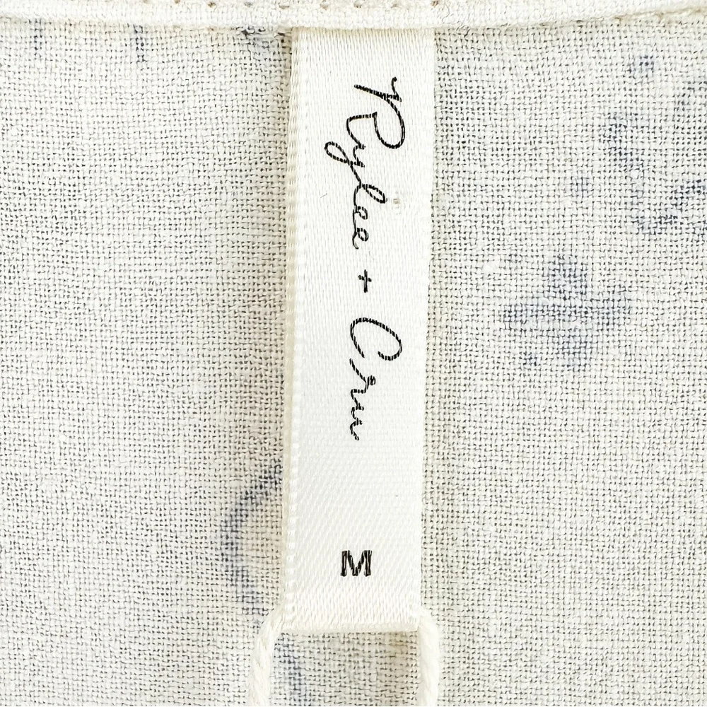 Rylee + Cru Jenni Women’s Button Top - Mediterranean Cream Blue NWT- Size Medium - Picture 4 of 9